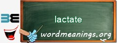 WordMeaning blackboard for lactate